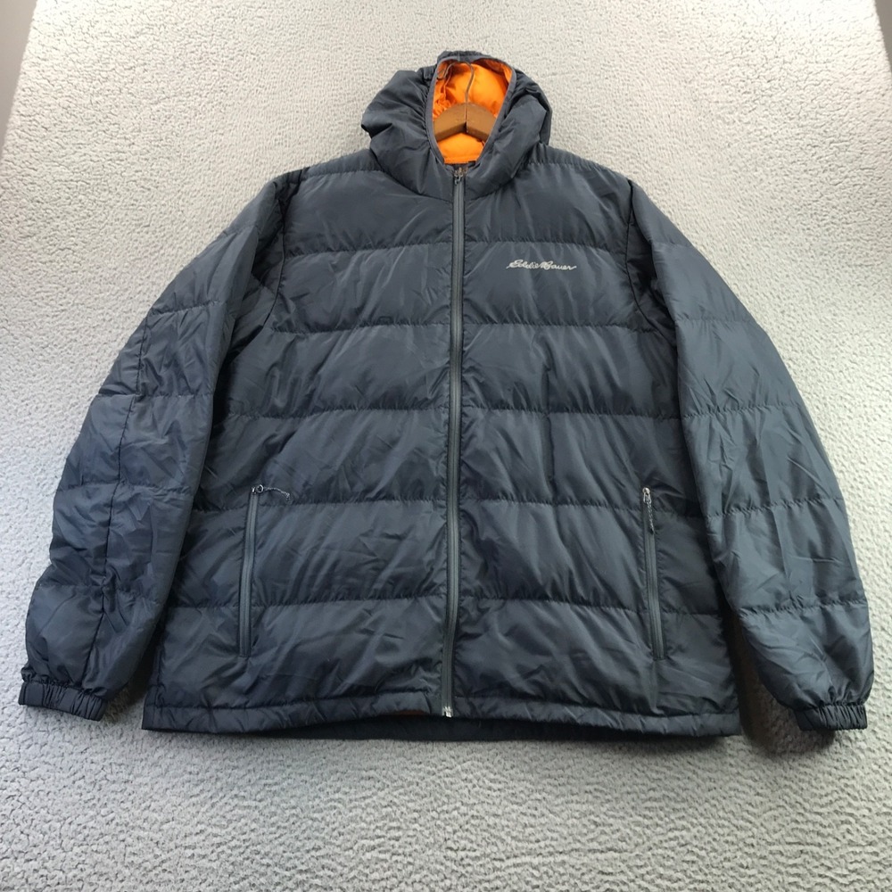 Eddie Bauer Jacket Men Extra Large Blue First Ascent 650 Down Puffer Hooded Gorp